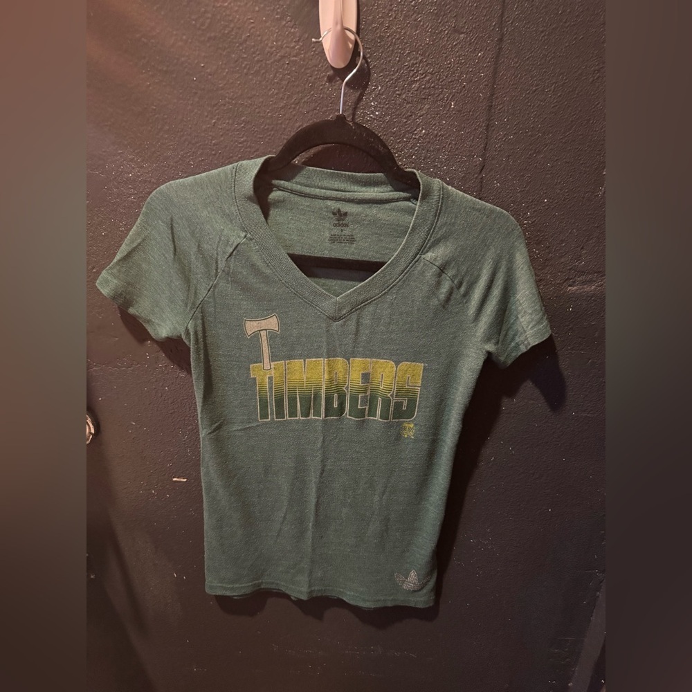 Adidas Forest Green Portland Timbers V-Neck Tee size Small